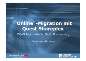 "Online"-Migration mit Quest Shareplex