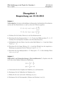 PN1 Einführung in die Physik für Chemiker 1: Übungsblatt 1