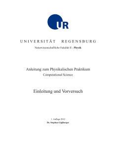 Einleitung und Vorversuch - Uni Regensburg/Physik