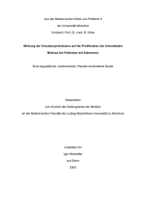 Wirkung der Ursodeoxycholsäure auf die Proliferation der