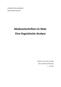 Modezeitschriften im Web: Eine linguistische Analyse