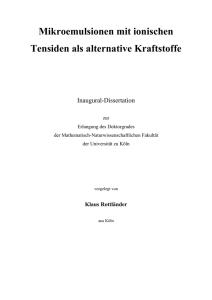 Mikroemulsionen mit ionischen Tensiden als alternative Kraftstoffe