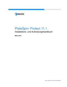 PlateSpin Protect Installations- und Aufrüstungshandbuch