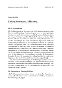 Evolution der chemischen Verbindungen - Leibniz