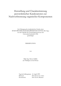 Herstellung und Charakterisierung perowskitischer Katalysatore