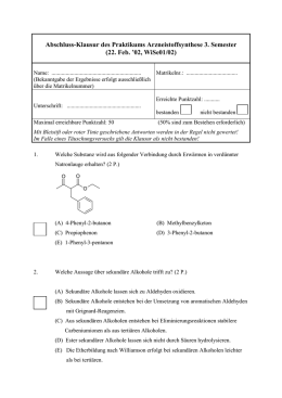 Stoffklasse Alkane Alkene/Alkine Aromaten funktionelle Gruppe