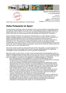 Hohe Pulswerte im Sport