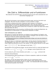 Die Zahl e, Differentiale und e-Funktionen - system