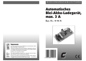 Automatisches Blei-Akku-Ladegerät, max. 3 A