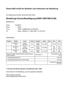 Mustermails der Versandbestätigung