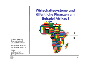 Wirtschaftssysteme und öffentliche Finanzen am Beispiel Afrikas I