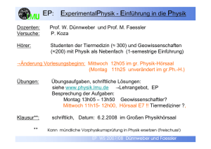 EP: ExperimentalPhysik - Einführung in die Physik