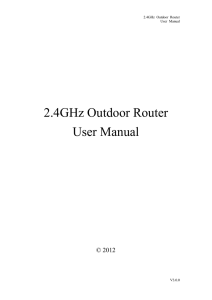 2.4GHz Outdoor Router User Manual