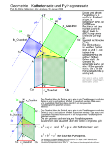 Geometrie Kathetensatz und Pythagorassatz