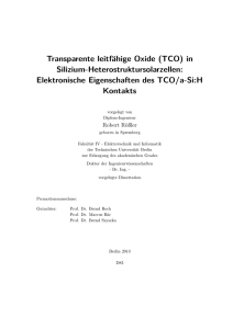 Transparente leitfähige Oxide (TCO) in Silizium