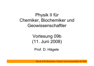 Physik II für Chemiker, Biochemiker und Geowissenschaftler