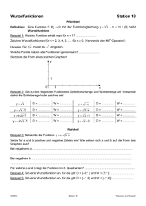 Wurzelfunktionen Station 18