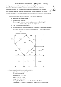 Formelwissen Geometrie – Pythagoras – Übung