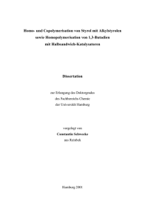 Homo- und Copolymerisation von Styrol mit Alkylstyrolen sowie