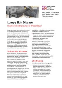Lumpy Skin Disease - Verbrauchergesundheit