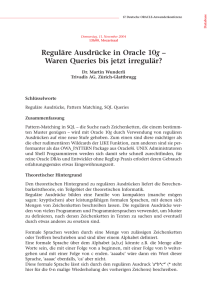 Reguläre Ausdrücke in Oracle 10g – Waren Queries bis jetzt