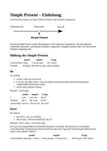 Simple Present – Einleitung