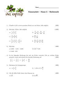 Klassenarbeit – Klasse 6 – Mathematik