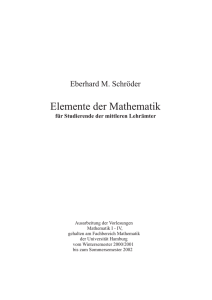 Elemente der Mathematik - Fachbereich Mathematik