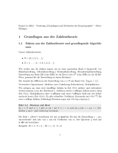 Grundlagen aus der Zahlentheorie + Primzahltest