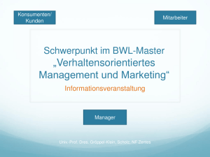 Schwerpunkt im BWL-Master „Verhaltenswissenschaftliches