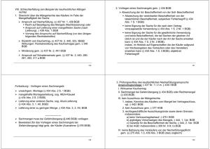 VIII. Schlechterfüllung (am Beispiel der kaufrechtlichen Mängel