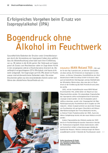 Bogendruck ohne Alkohol im Feuchtwerk Erfolgreiches Vorgehen