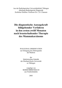 Die diagnostische Aussagekraft bildgebender Verfahren in den