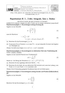 Repetitorium B: 1-, 2-dim. Integrale, Satz v. Stokes