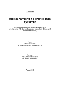 Risikoanalyse von biometrischen Systemen - AGN
