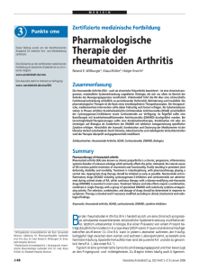 Pharmakologische Therapie der rheumatoiden Arthritis