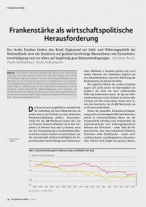 Frankenstärke als wirtschaftspolitische Herausforderung