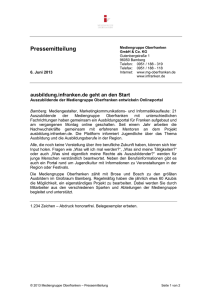 Pressemitteilung - Mediengruppe Oberfranken