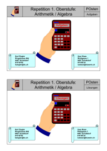 Arithmetik / Algebra