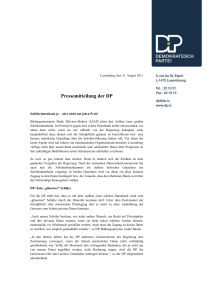 Luxemburg, den 31. August 2011 Pressemitteilung der DP