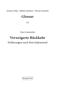 Glossar Verweigerte Rückkehr - Stiftung Auschwitz