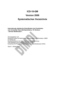 ICD-10-GM Version 2006 Systematisches Verzeichnis