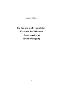 Die Banken- und Finanzkrise - Ursachen der Krise und