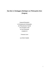 Das Sein in Heideggers Beiträgen zur Philosophie (Vom Ereignis)
