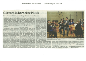 Glitzern in barocker Musik - Neumarkter Konzertfreunde
