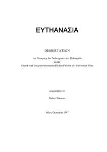 Euthanasie-Dissertation - für Philosophie und Meditation