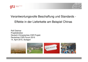 Verantwortungsvolle Beschaffung und Standards