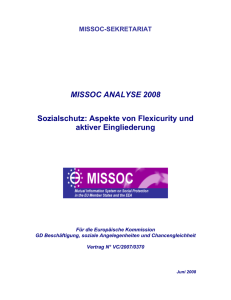 MISSOC ANALYSE 2008 Sozialschutz: Aspekte von Flexicurity und