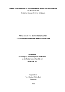 Wirksamkeit von Spironolacton auf die Essstörungssymptomatik bei