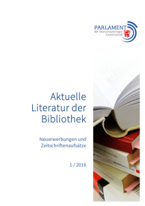 Aktuelle Literatur der Bibliothek - Parlament der Deutschsprachigen